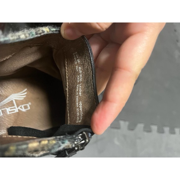 Dansko Tami Women's Black Nubuck Ankle Knit Booties US 8.5 Side Zip nursing boot - Picture 7 of 7